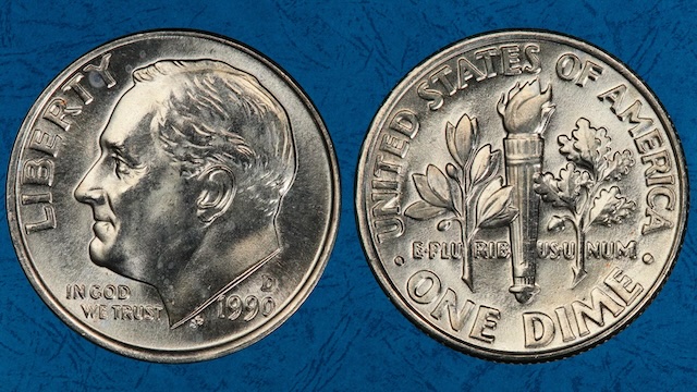 1990 dime torch bands comparison: no Full Bands (left) vs Full Bands FB (right)